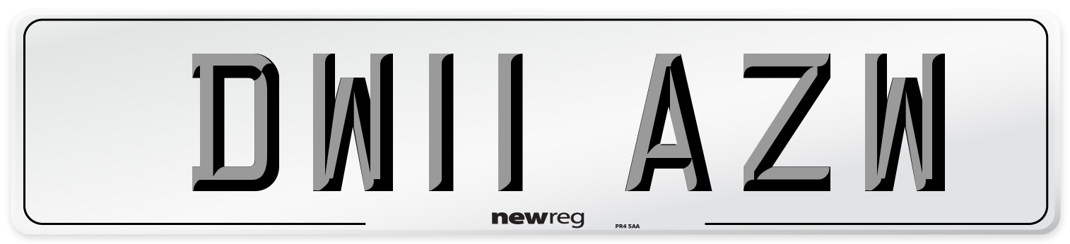 DW11 AZW Number Plate from New Reg